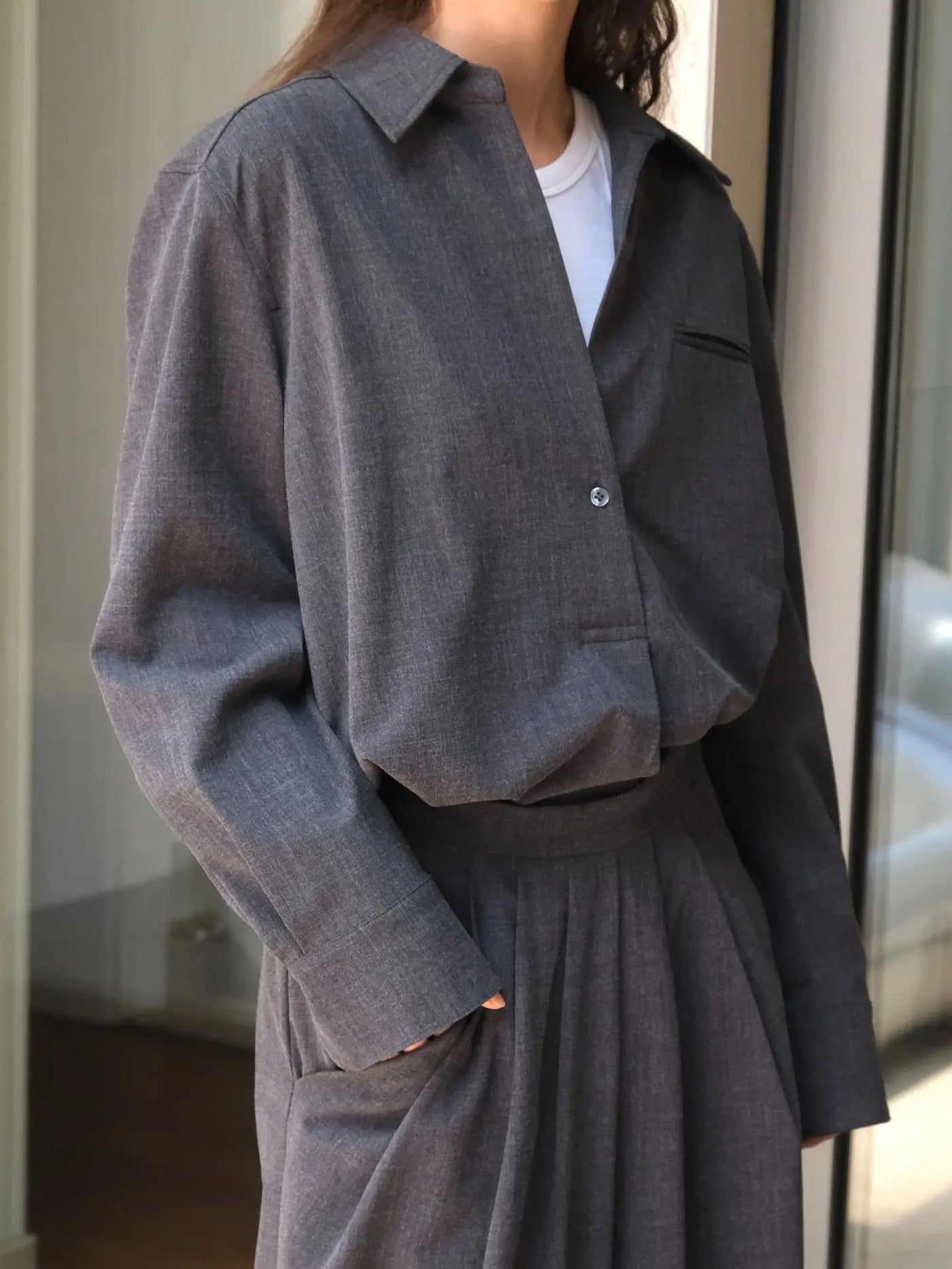 Olimyreia | Damen Herbst Bluse mit Kragen und langen Ärmeln