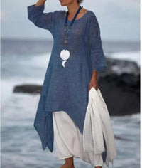 Esme Elegantes Zwei-Teiler Set | Luftiges Sommerliches Boho-Stil Ensemble mit weiten Hosen und Tunika – Blau