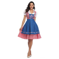 Damen Traditionell Oktoberfest Dirndl Kleid – Blau
