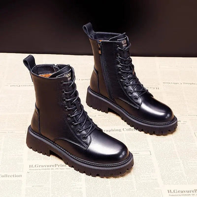 Witase | Schwarze Winterstiefel aus Leder