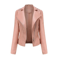 Bikerjacke Damen mit Reißverschluss | schmal für verschiedene Outfits – Rosa