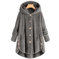 Stylische Fleece Jacke für Damen | Mit Kapuze – Dunkelgrau