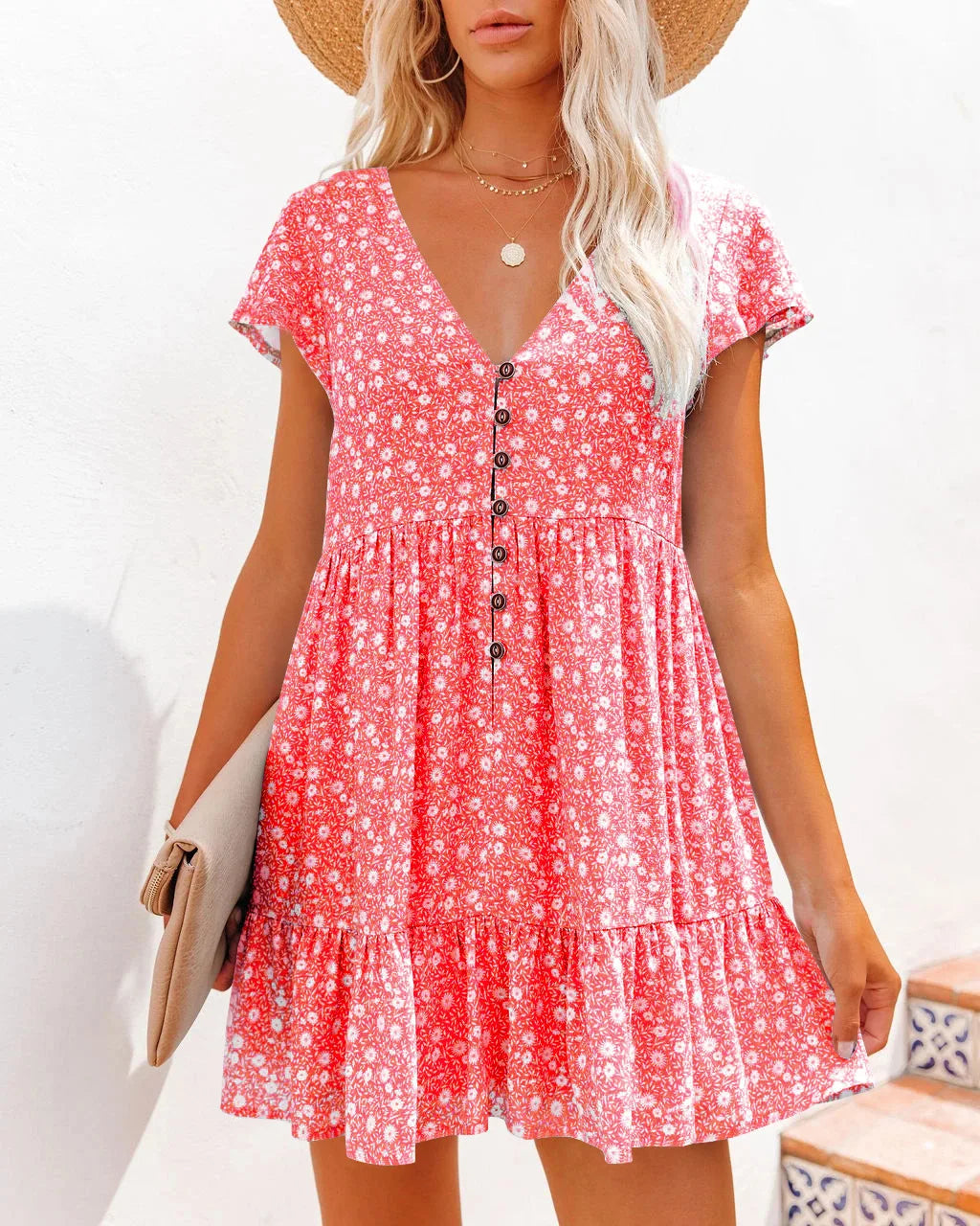 Sunnie - Boho Minikleid mit Rüschen