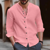 Hemd für Herren - Modernes Kurzarmhemd für Sommer – Rosa