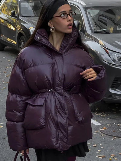 Kyie | Neue burgunderrote Winterjacke Damen, warm und stilvoll