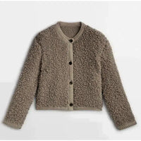 Modischer Damen-Teddy-Mantel | Elegante – Camel
