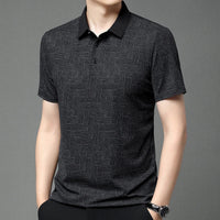 HARALD - POLOSHIRT MIT HOLZMASERUNG-MUSTER – Schwarz