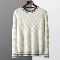 David | Stilvoller Herren Kaschmirpullover warm – Weiß