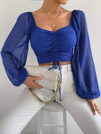 Violet | Elegantes langärmeliges Frühlingstop – Blau