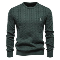 Falkner | Strickmodern Herrenpullover – Grün