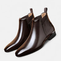 Faustino™ | Elegante Herren-Stiefeletten aus hochwertigem Kunstleder – Dunkelbraun