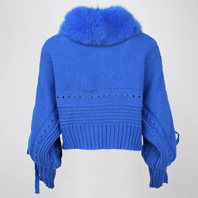 Lixx | Luxury Wintermantel für Damen mit echtem Fuchsfellkragen