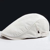 Unisex Modische Cord Baskenmütze | Stilvoll – Weiß