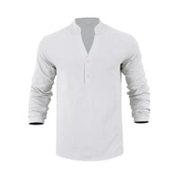Orvian™ Hemd aus Premium-Leinen mit Minimalistischem Henley-Kragen – Weiß