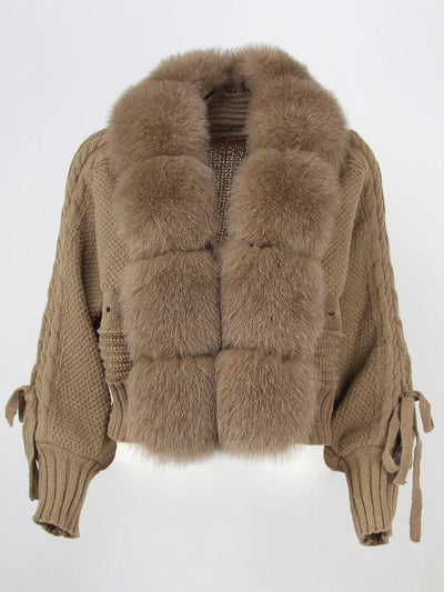 Lixx | Luxury Wintermantel für Damen mit echtem Fuchsfellkragen
