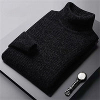 Morteza – Klassischer Rollkragen Pullover – Schwarz