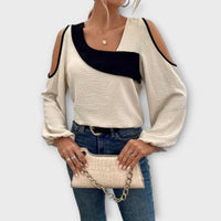 Scarlett - Bluse mit quadratischem Ausschnitt – Aprikose