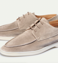 Elegante Wildleder-Schnürschuhe für Männer – Hellbeige