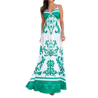 Erlin - Sexy V-Ausschnitt Sommerkleid mit Spaghetti-Trägern – Grün