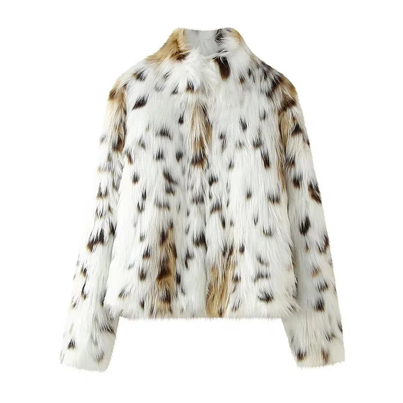 Fridda | Vintage Kunstfelljacke im Leopardenmuster