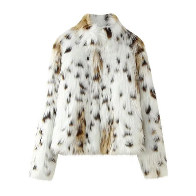Fridda | Vintage Kunstfelljacke im Leopardenmuster
