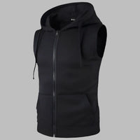 Weste für Herren - Leichte Sommer-Strickjacke mit Kapuze – Schwarz