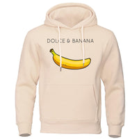 JOCHEN - KAPUZENPULLOVER MIT PRINT – Beige