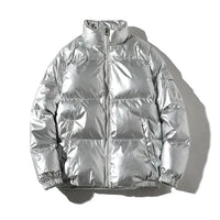 Herren Winterjacke Winddicht | Pufferjacke für Outdoor – Silber