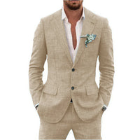 Herren Sommer 2-Teiler Hochzeitsgast Anzug | Leicht – Khaki
