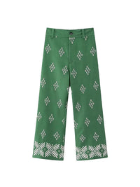 Leah | Vintage Boho-Hosen für Frauen – Grün