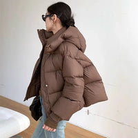 Kuschelige Damen Pufferjacke – Kaffee