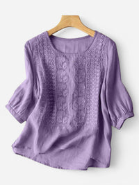 Lita – Luftige Spitzenbluse – Violett