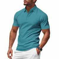 Dalmor™-Polohemd mit Schmaler Passform und Minimalistischem Stil – Pfauenblau