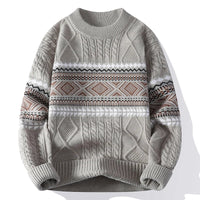 Erik | Strickpullover im nordischen Stil für Herren – Kaki