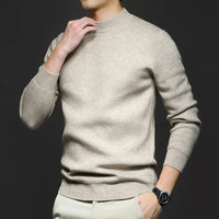ANTON - ENG ANLIEGENDER ROLLKRAGENPULLOVER – Beige
