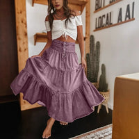 Belle Prairie™ Jeansrock Mit Fließenden Stufenlagen Im Used-Look – Lila