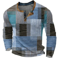 Zayden - Weiches Patchwork-Hemd – Blau