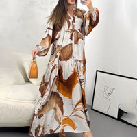 Yumi™ Maxikleid aus Premium-Viskose mit Knopfleiste Vorne – Braun