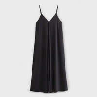 Long Slip Dress – Schwarz