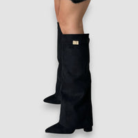Lidia | Stiefel mit modernem Reißverschluss – Schwarz