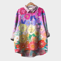 Walburga | Oversize-Bluse mit strahlendem Komfort – Blumenmuster