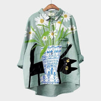 Cindraliese | Oversize-Bluse für entspannten Komfort – Katze 1