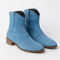 Linde | Wildleder Westernstiefel – Blau