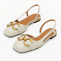 Novara | Slingback Flache Schuhe – Weiß