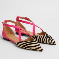 Zebra Chic Ballerina – Weiß/Schwarz