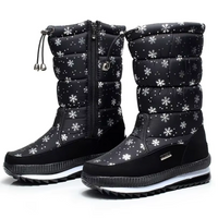 Sofie™ - Rutschfeste und Wasserdichte Schneestiefel aus Kunstfell – Schwarzer Schnee