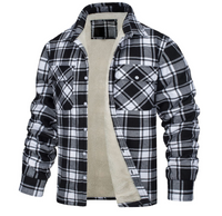 Nate™ | Herren Karierte Sherpa-Futterjacke – Schwarz