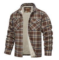 Nate™ | Herren Karierte Sherpa-Futterjacke – Khaki
