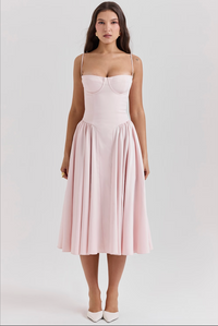 Rieke | Strukturiertes Maxikleid mit Frische-Effekt – Rosa