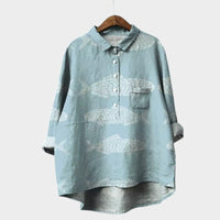 Gislawen | Oversize-Bluse für sonnigen Komfort – Fisch